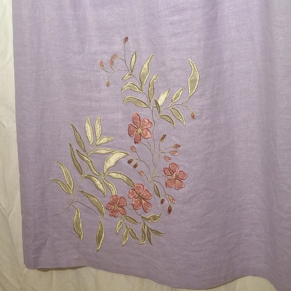 3/$20--Vintage Linen Embroidered Sheath Dress, Lavender Sz 6, NWOT - Picture 4 of 15